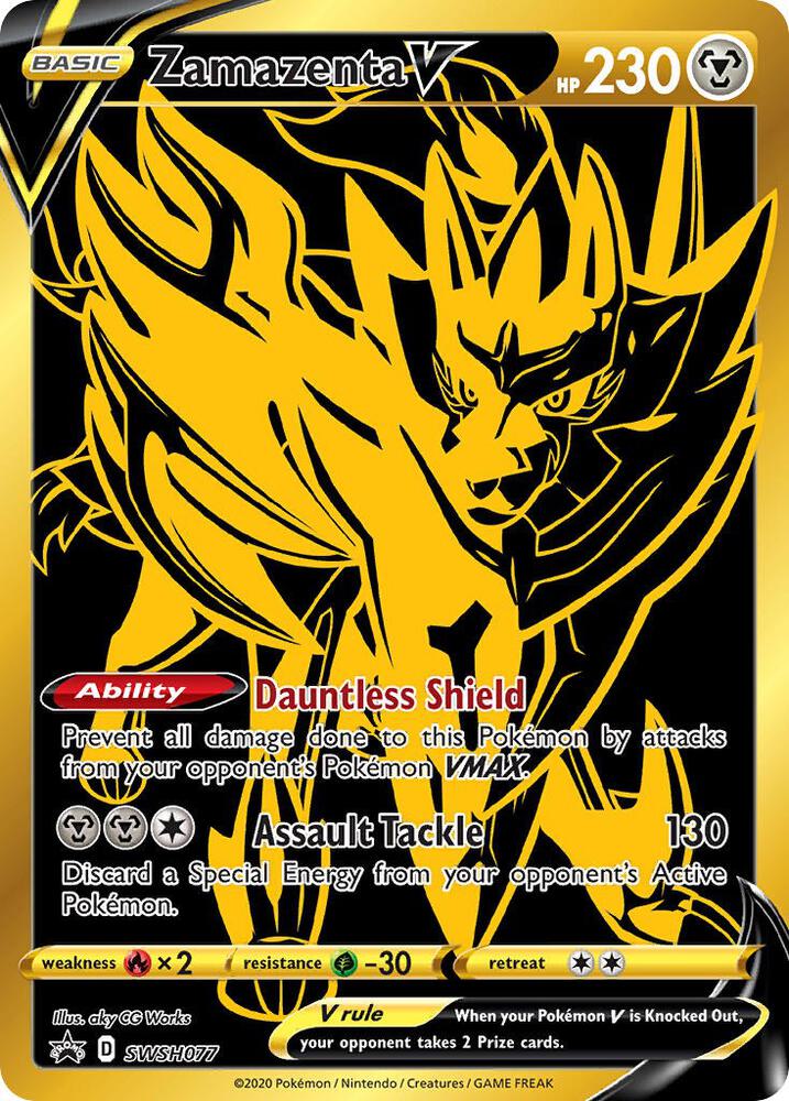 Zamazenta V SWSH077 (SWSH: Sword & Shield Promo Cards)  - Holofoil | Good Games Cannington