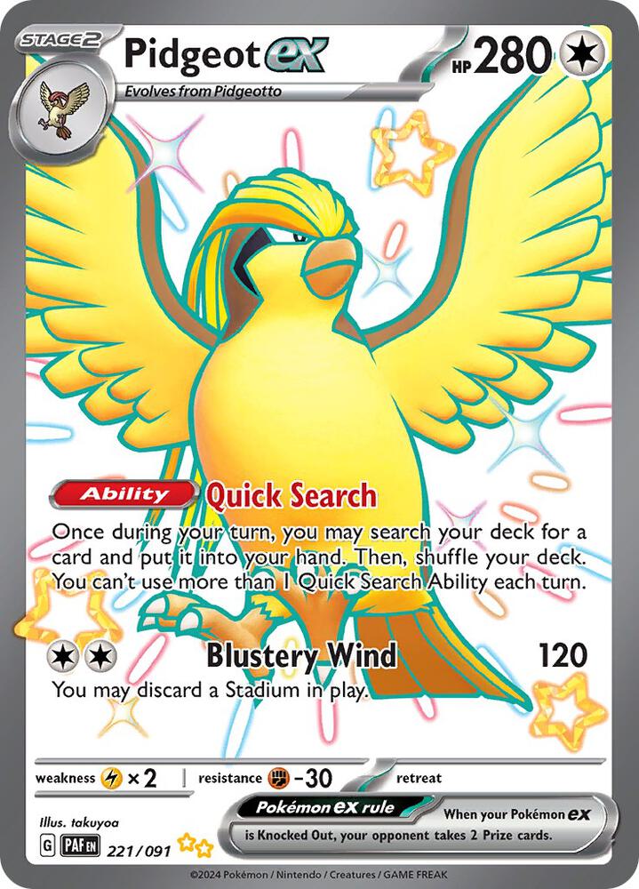 Pidgeot ex 221/091 (SV: Paldean Fates)  - Holofoil | Good Games Cannington
