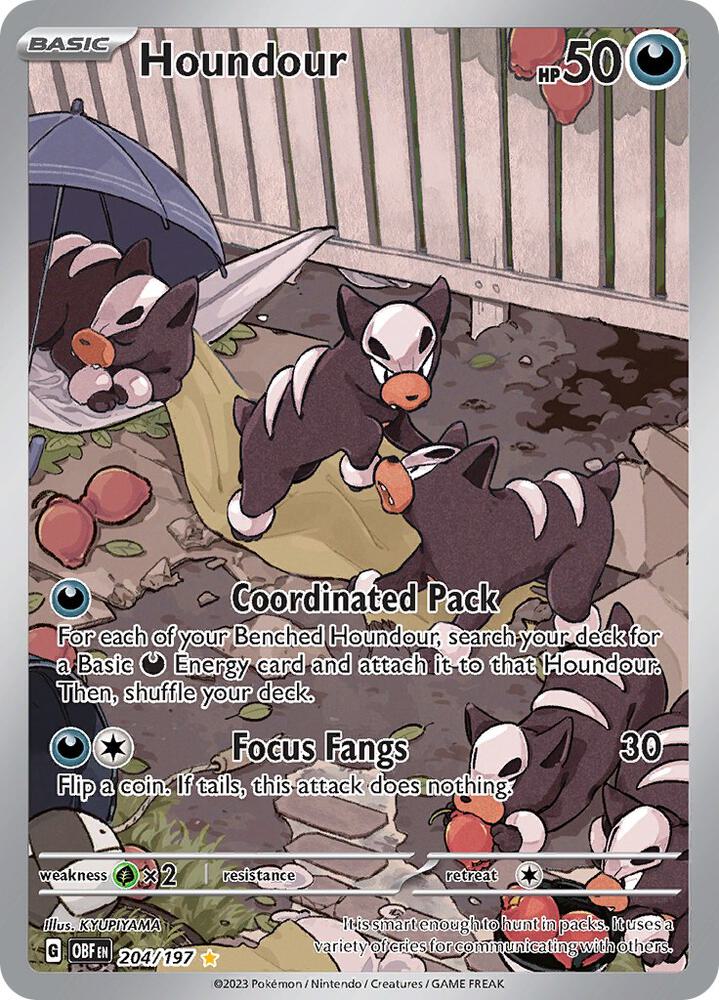 Houndour 204/197 (SV03: Obsidian Flames)  - Holofoil | Good Games Cannington