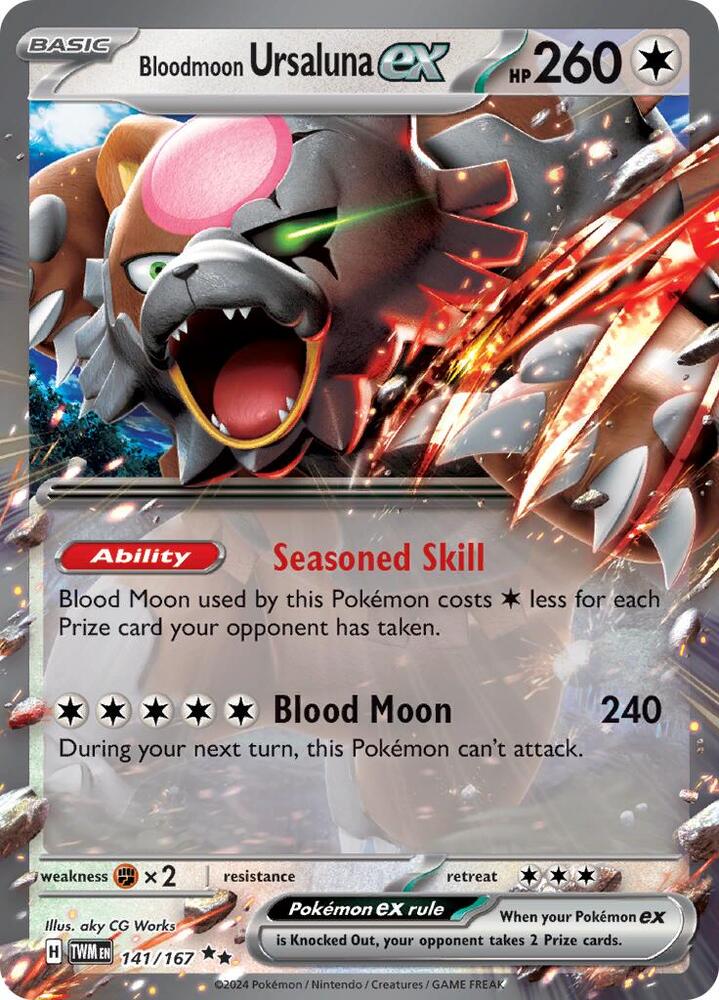 Bloodmoon Ursaluna ex 141 167 (SV06: Twilight Masquerade)  - Holofoil | Good Games Cannington