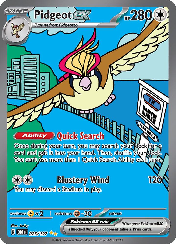 Pidgeot ex 225 197 (SV03: Obsidian Flames)  - Holofoil | Good Games Cannington