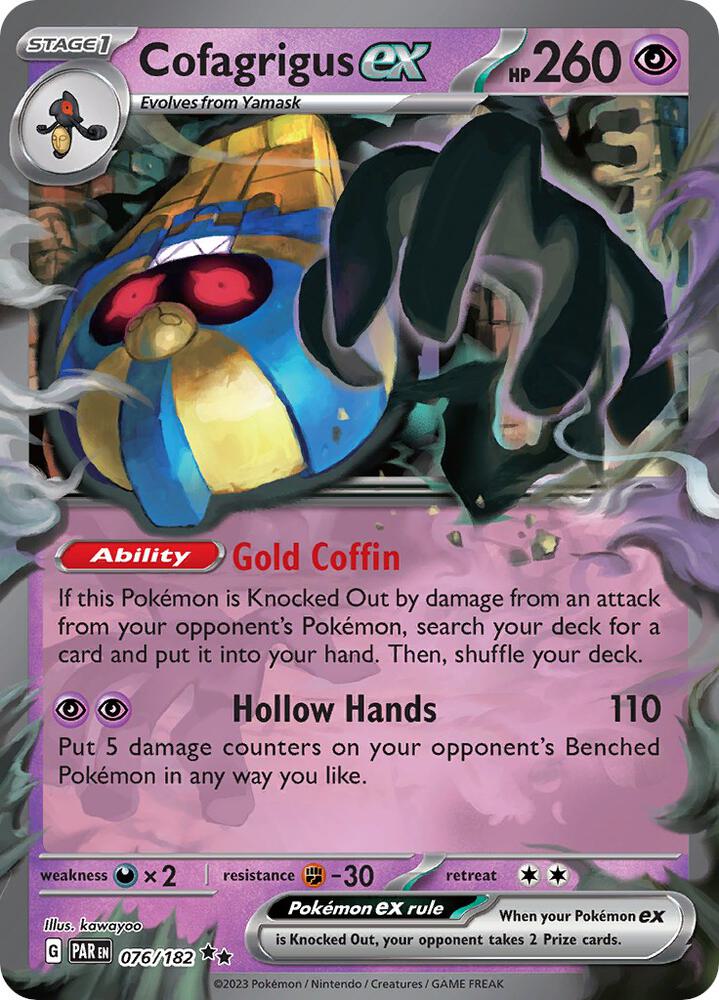 Cofagrigus ex 076/182 (SV04: Paradox Rift)  - Holofoil | Good Games Cannington