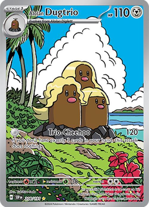 Alolan Dugtrio 208/191 (SV08: Surging Sparks)  - Holofoil | Good Games Cannington