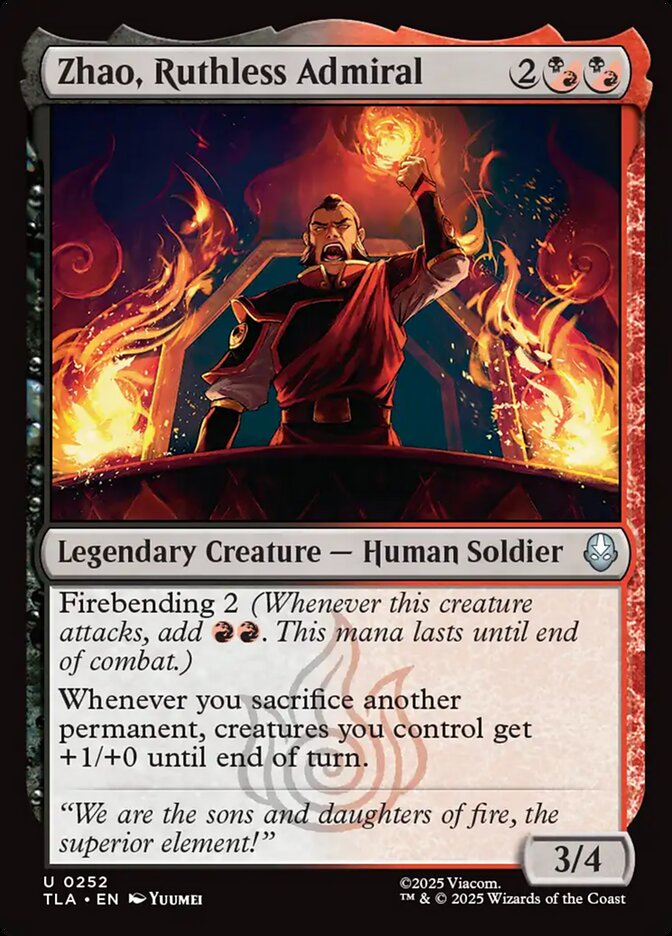 Zhao, Ruthless Admiral 252/286 (Avatar: The Last Airbender)  | Good Games Cannington