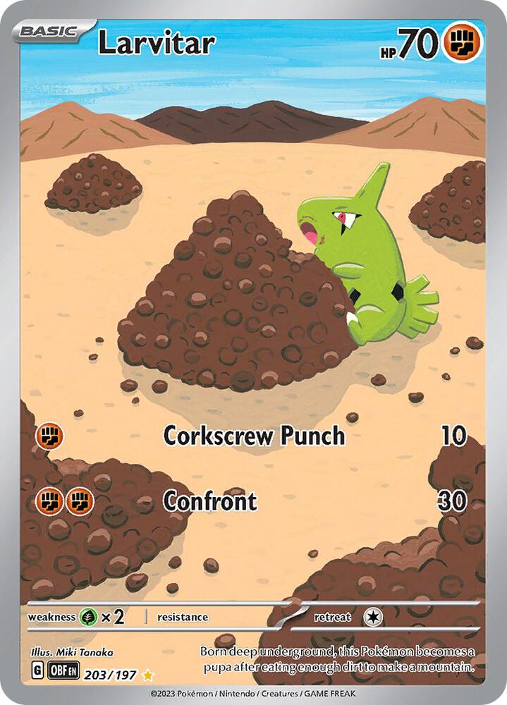 Larvitar 203/197 (SV03: Obsidian Flames)  - Holofoil | Good Games Cannington