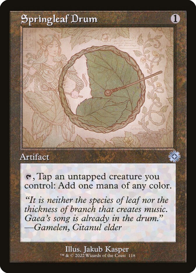 Springleaf Drum 118/63 (The Brothers' War: Retro Frame Artifacts)  - Foil | Good Games Cannington