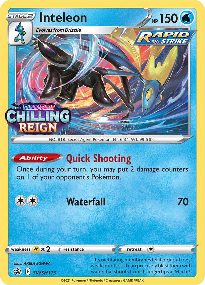 Inteleon Prerelease SWSH113 (SWSH: Sword & Shield Promo Cards)  - Holofoil | Good Games Cannington