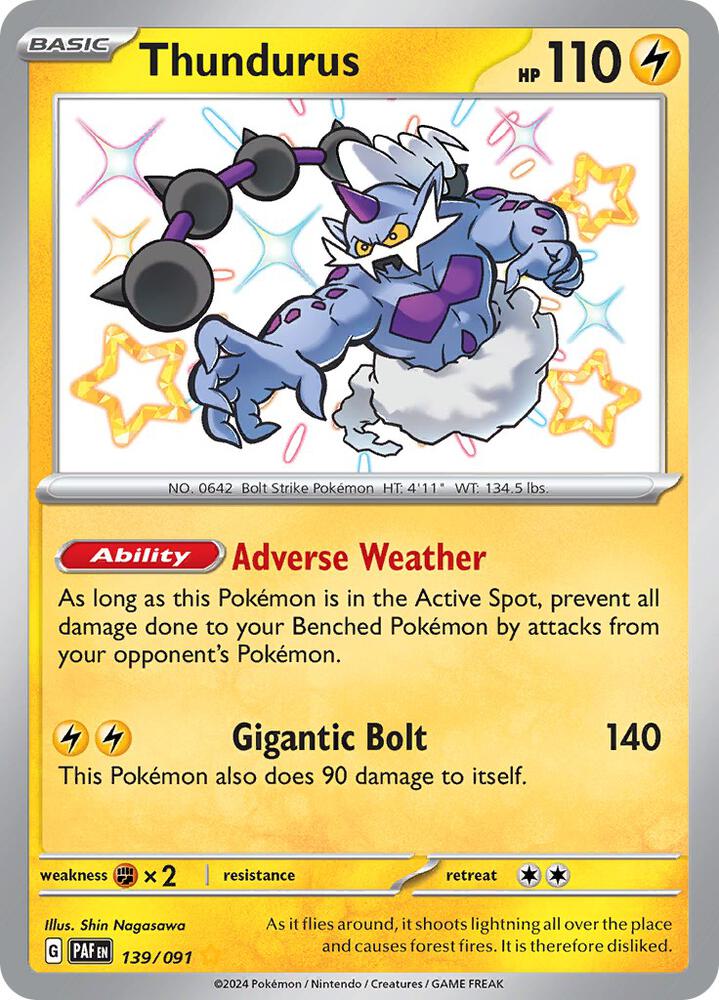 Thundurus 139/091 (SV: Paldean Fates)  - Holofoil | Good Games Cannington