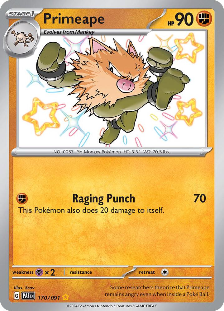 Primeape 170/091 (SV: Paldean Fates)  - Holofoil | Good Games Cannington