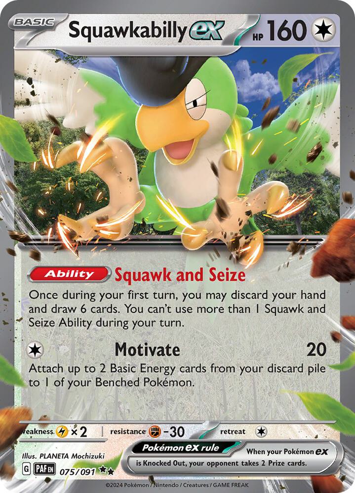Squawkabilly ex 075/091 (SV: Paldean Fates)  - Holofoil | Good Games Cannington