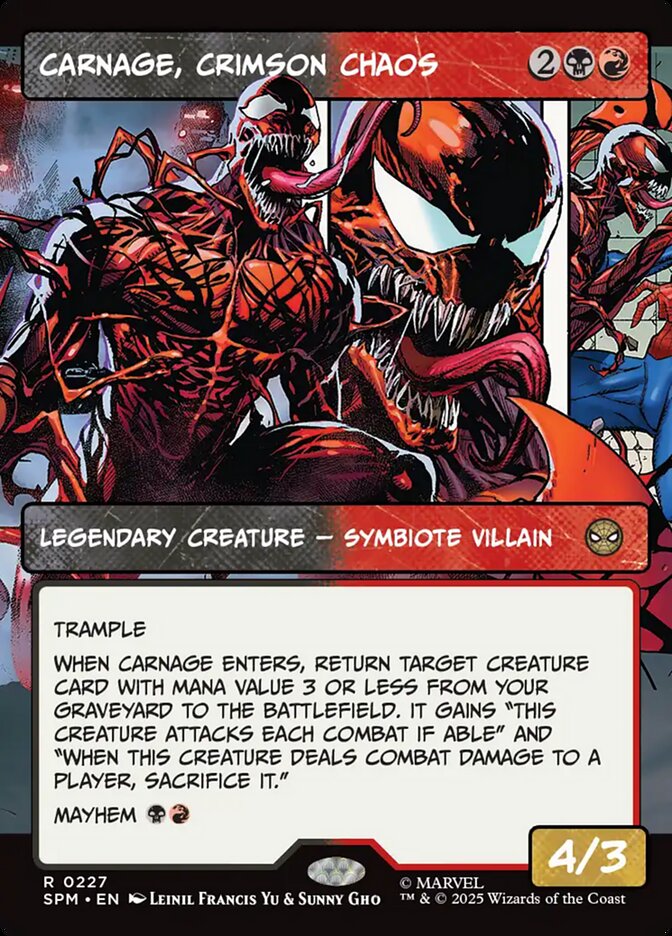 Carnage Crimson Chaos Borderless 227 (Marvel's Spider-Man)  - Showcase Foil | Good Games Cannington