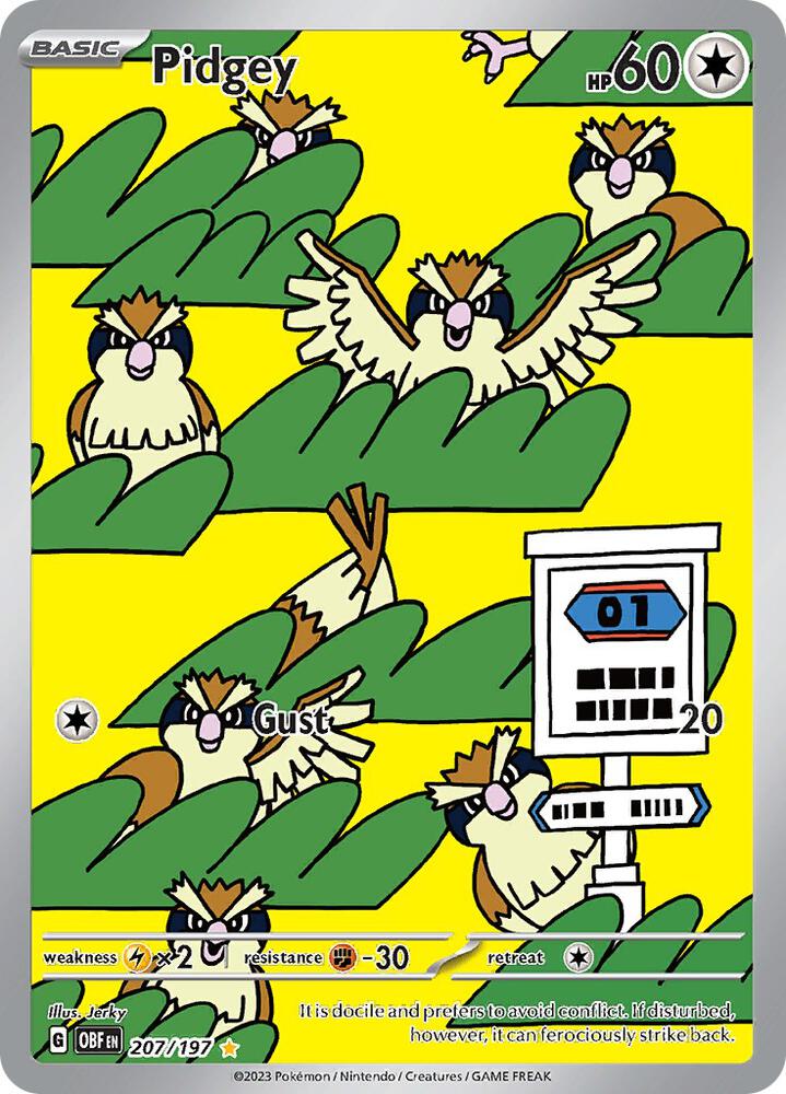 Pidgey 207/197 (SV03: Obsidian Flames)  - Holofoil | Good Games Cannington