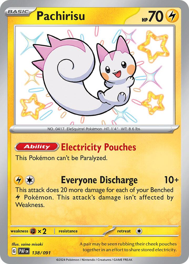 Pachirisu 138/091 (SV: Paldean Fates)  - Holofoil | Good Games Cannington