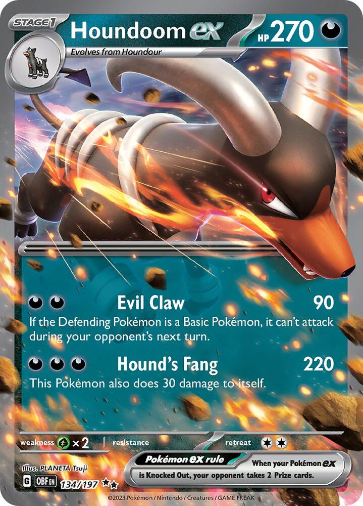 Houndoom ex 134/197 (SV03: Obsidian Flames)  - Holofoil | Good Games Cannington