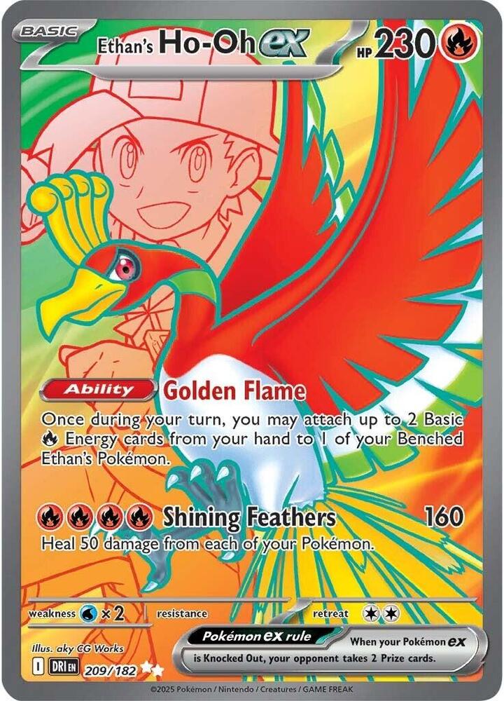 Ethan's Ho-Oh ex 209/182 (SV10: Destined Rivals)  - Holofoil | Good Games Cannington