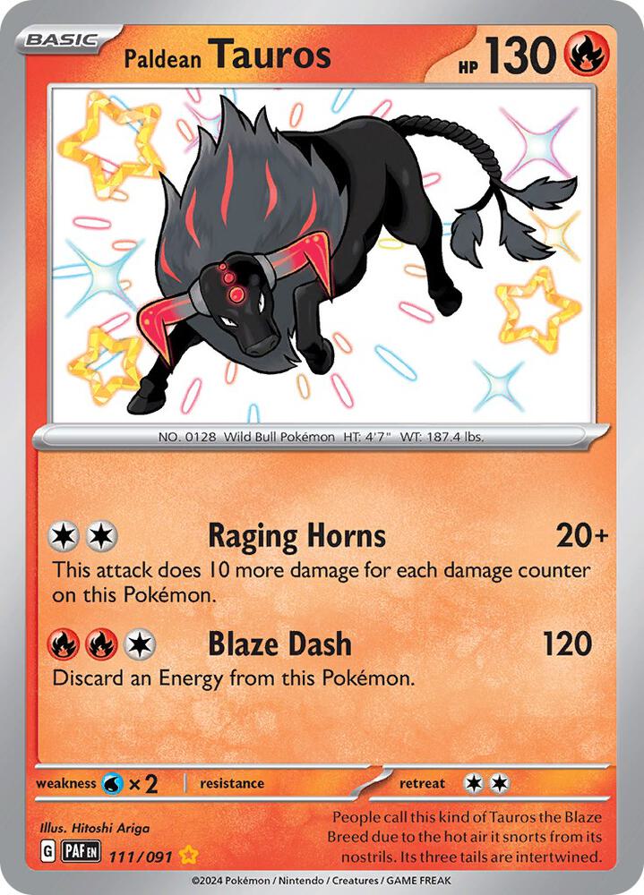 Paldean Tauros 111/091 (SV: Paldean Fates)  - Holofoil | Good Games Cannington