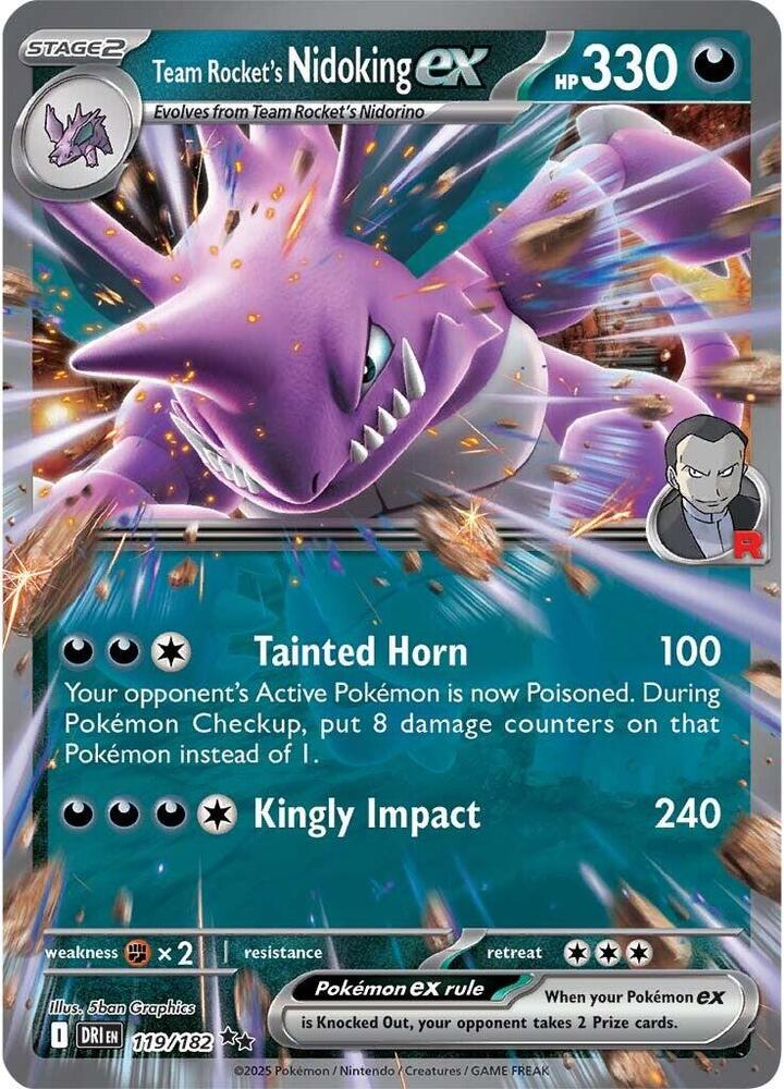 Team Rockets Nidoking ex 119 182 (SV10: Destined Rivals)  - Holofoil | Good Games Cannington