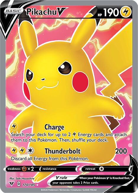 Pikachu V Full Art 170/185 (SWSH04: Vivid Voltage)  - Holofoil | Good Games Cannington