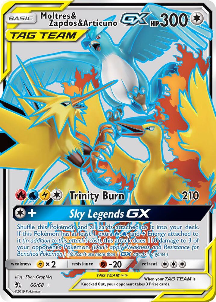 Moltres and Zapdos and Articuno GX 66/68 (Hidden Fates)  - Holofoil | Good Games Cannington
