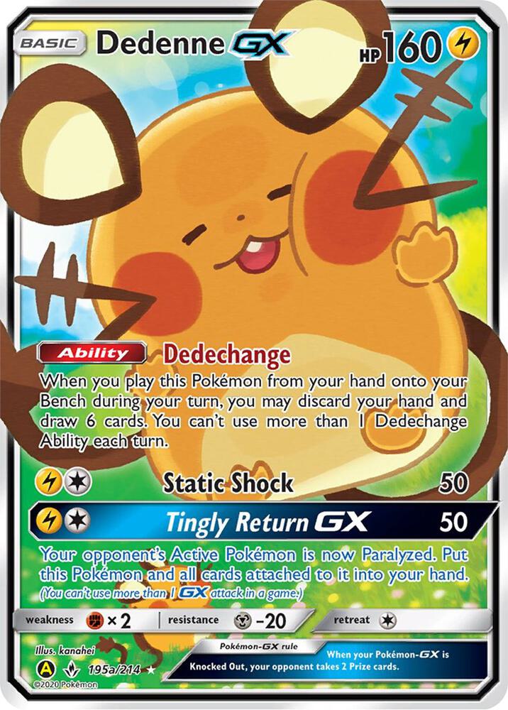 Dedenne GX 195a/214 (Alternate Art Promos)  - Holofoil | Good Games Cannington