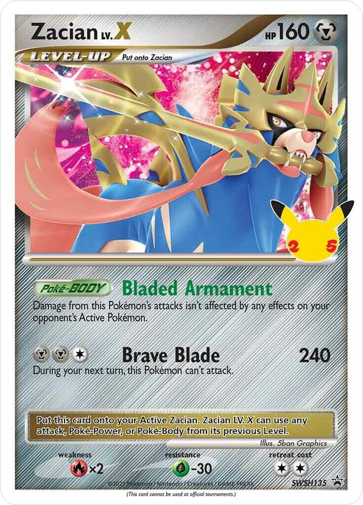 Zacian LV X SWSH135 (SWSH: Sword & Shield Promo Cards)  - Holofoil | Good Games Cannington
