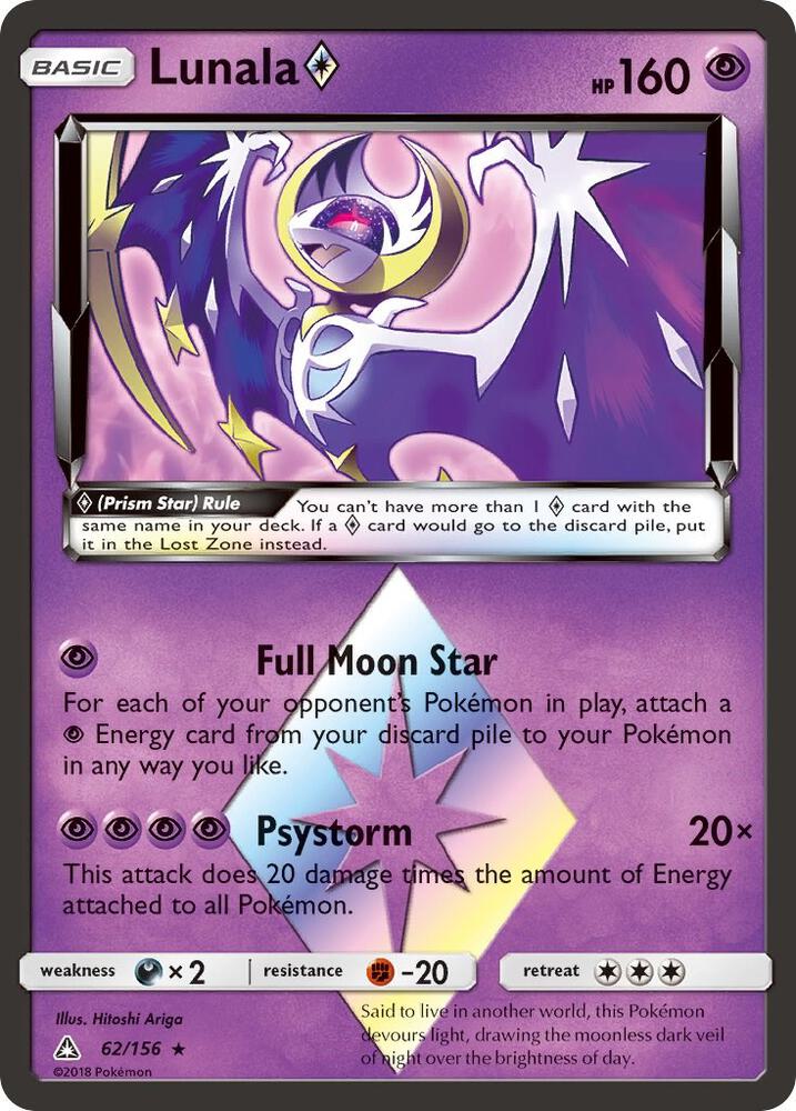 Lunala Prism Star 62/156 (SM - Ultra Prism)  - Holofoil | Good Games Cannington