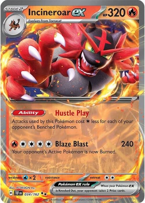 Incineroar ex 034/162 (SV05: Temporal Forces)  - Holofoil | Good Games Cannington