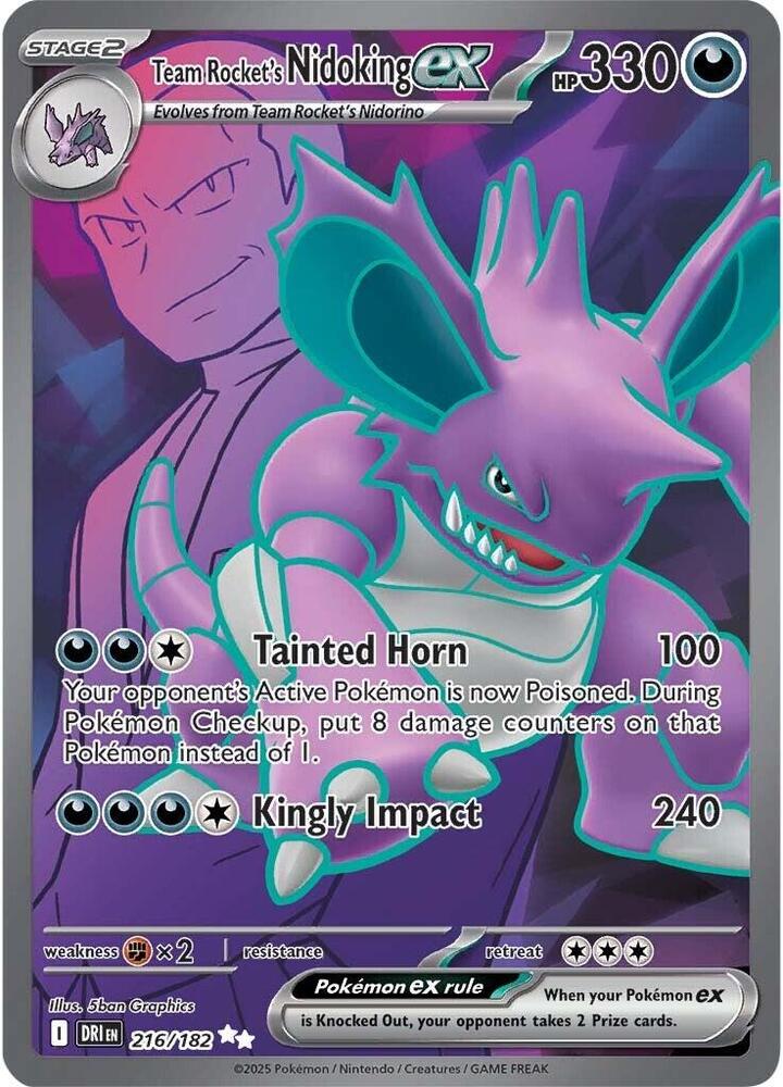 Team Rocket's Nidoking ex 216/182 (SV10: Destined Rivals)  - Holofoil | Good Games Cannington