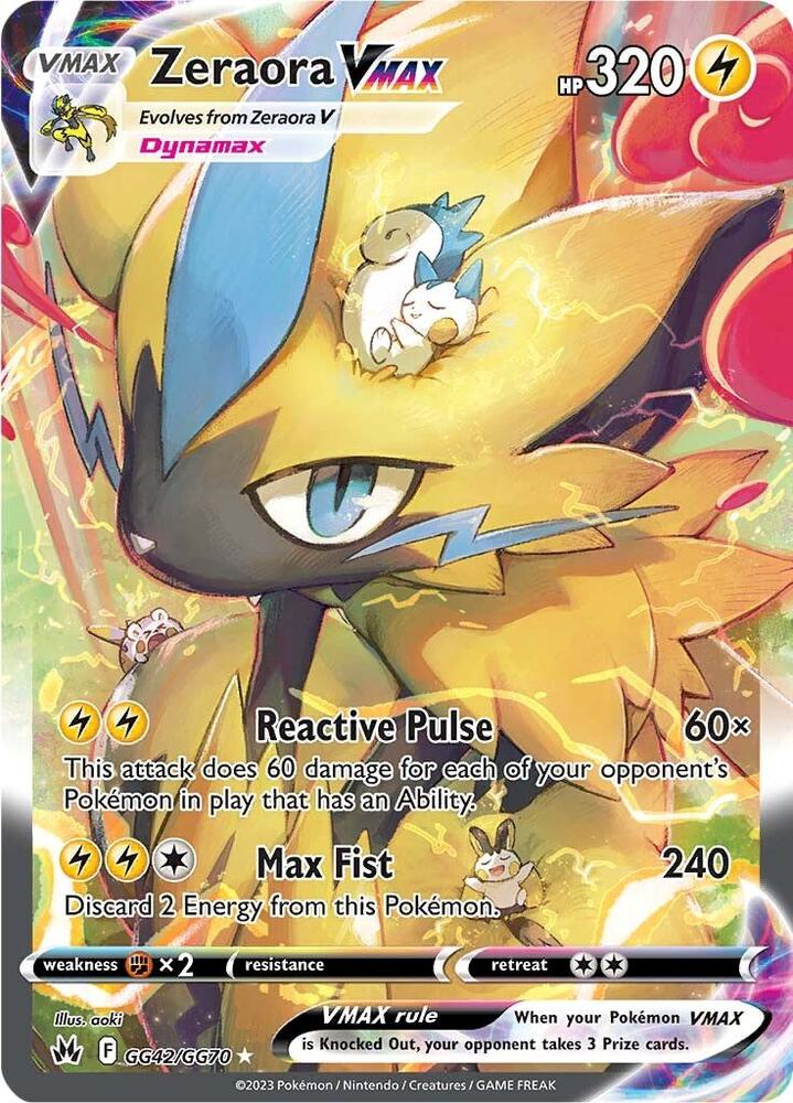 Zeraora VMAX GG42/GG70 (Crown Zenith: Galarian Gallery)  - Holofoil | Good Games Cannington