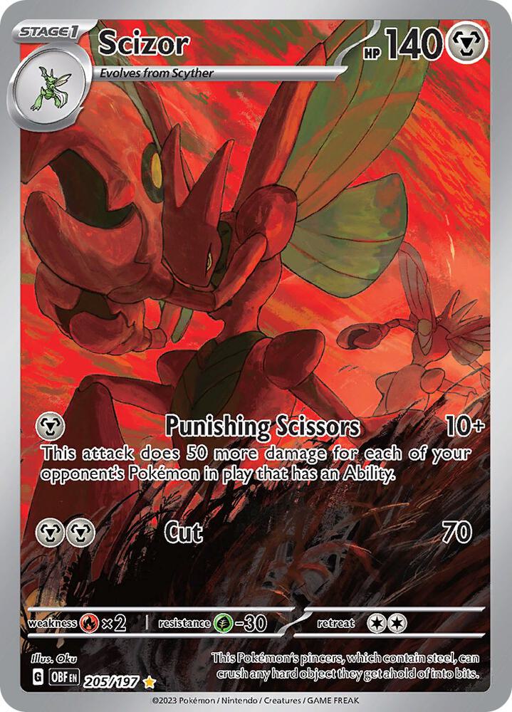 Scizor 205/197 (SV03: Obsidian Flames)  - Holofoil | Good Games Cannington