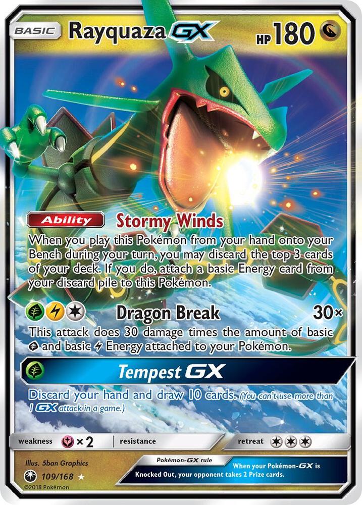 Rayquaza GX 109/168 (SM - Celestial Storm)  - Holofoil | Good Games Cannington