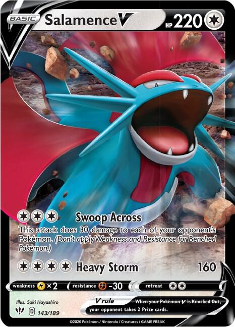 Salamence V 143/189 (SWSH03: Darkness Ablaze)  - Holofoil | Good Games Cannington