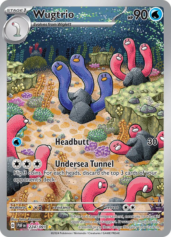 Wugtrio 224 091 224/091 (SV: Paldean Fates)  - Holofoil | Good Games Cannington