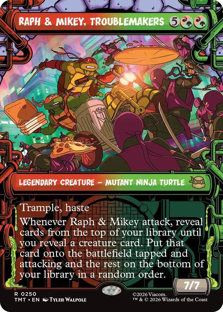 Raph and Mikey, Troublemakers 250/190 (Teenage Mutant Ninja Turtles)  - Showcase Foil | Good Games Cannington