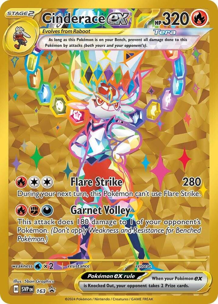 Cinderace ex 163 (SV: Scarlet & Violet Promo Cards)  - Holofoil | Good Games Cannington
