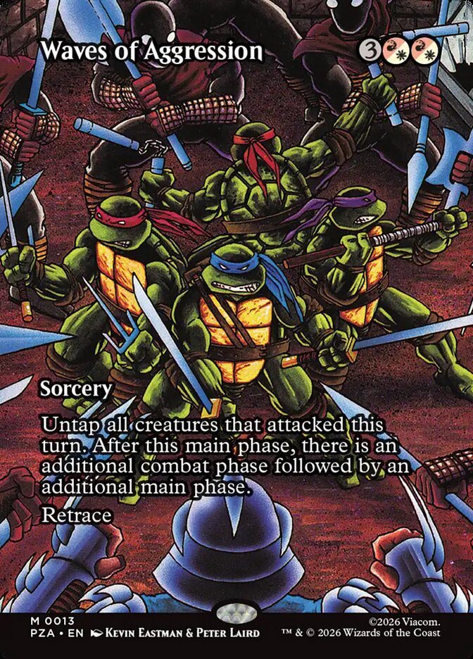 Waves of Aggression 13 (Teenage Mutant Ninja Turtles Source Material)  - Borderless Foil | Good Games Cannington