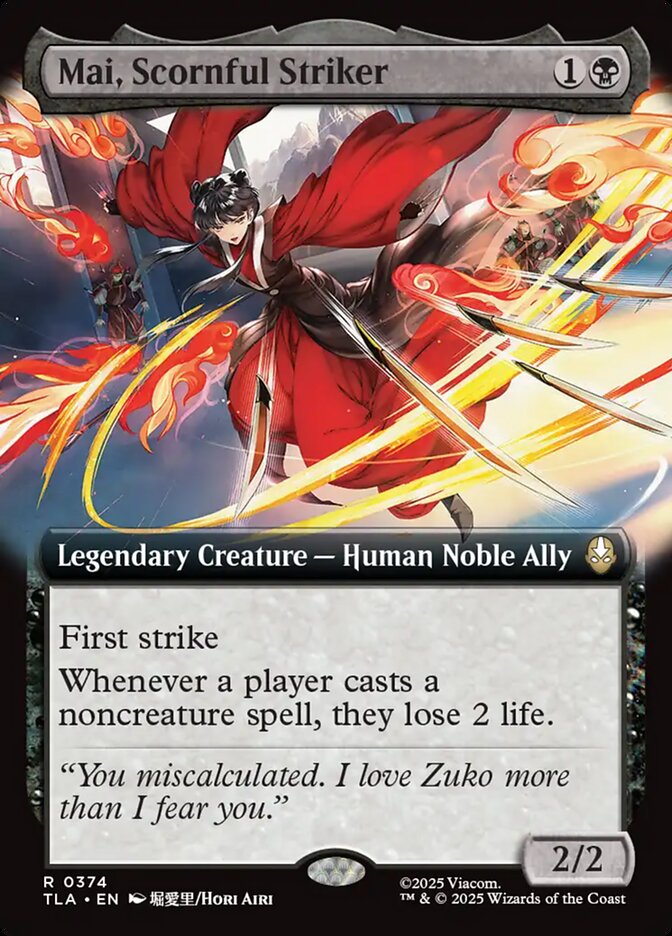 Mai, Scornful Striker 374/286 (Avatar: The Last Airbender)  - Extended Art | Good Games Cannington
