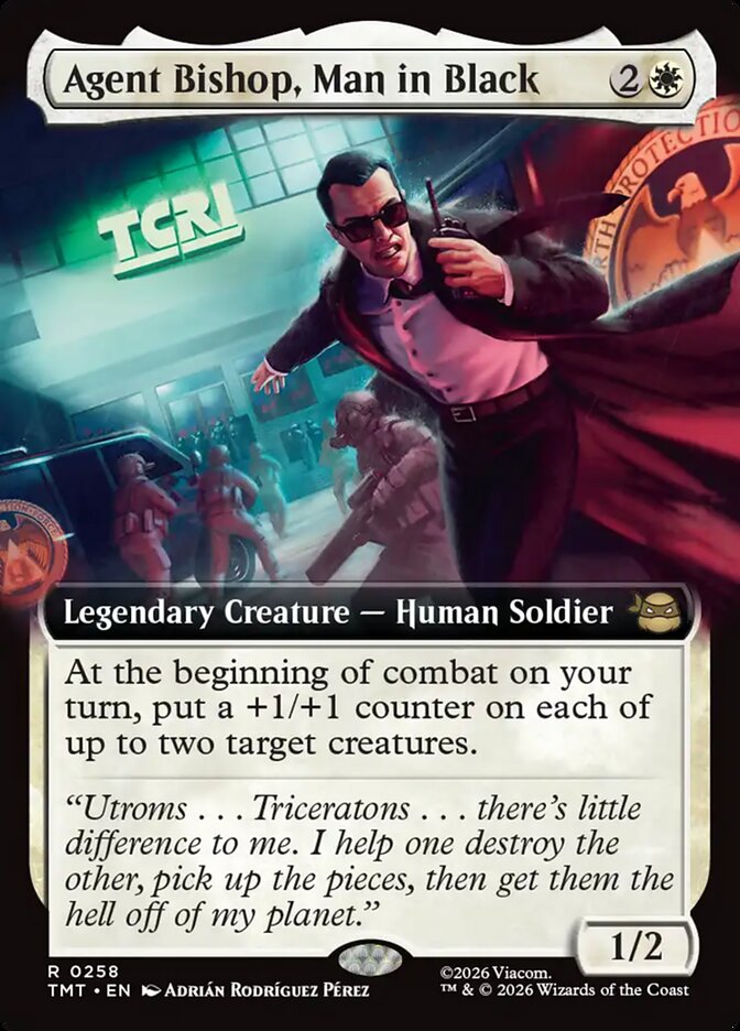 Agent Bishop, Man in Black 258 (Teenage Mutant Ninja Turtles)  - Extended Art Foil | Good Games Cannington