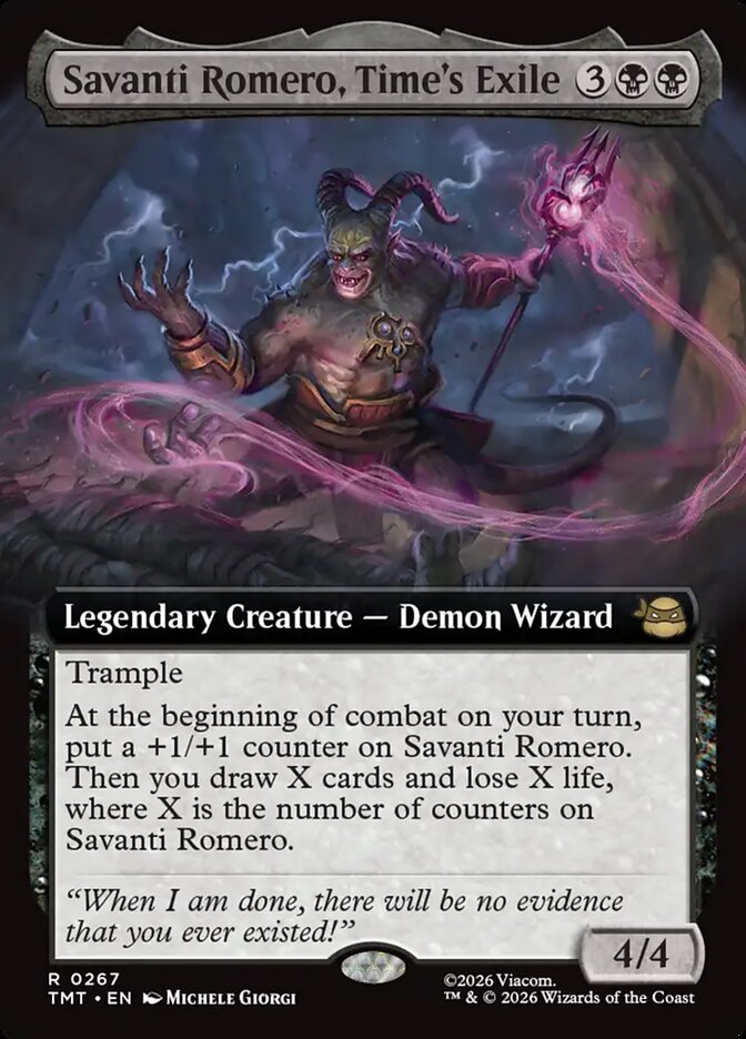 Savanti Romero, Time's Exile 267/260 (Teenage Mutant Ninja Turtles)  - Extended Art Foil | Good Games Cannington