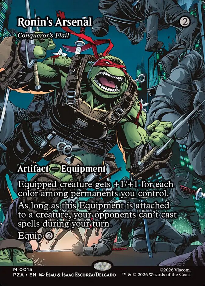 Ronin's Arsenal Conqueror's Flail 15 (Teenage Mutant Ninja Turtles Source Material)  - Borderless Foil | Good Games Cannington