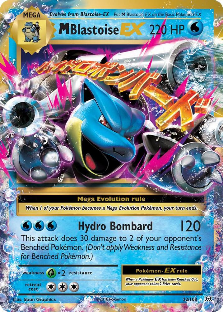 M Blastoise EX 22/108 (XY - Evolutions)  - Holofoil | Good Games Cannington