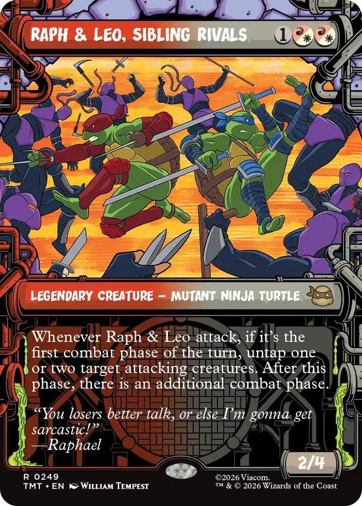 Raph and Leo, Sibling Rivals 249/190 (Teenage Mutant Ninja Turtles)  - Showcase Foil | Good Games Cannington
