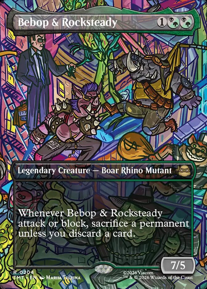 Bebop and Rocksteady Borderless 204 (Teenage Mutant Ninja Turtles)  - Foil | Good Games Cannington