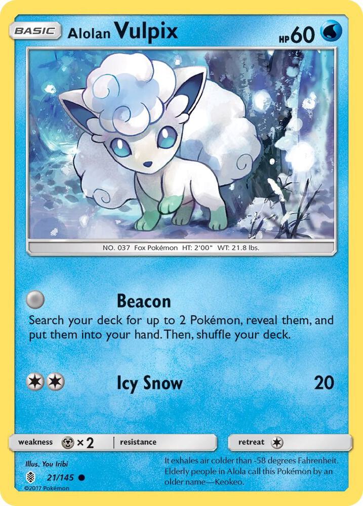 Alolan Vulpix 21/145 (SM - Guardians Rising)  | Good Games Cannington