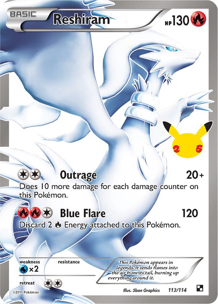 Reshiram 113/114 (Celebrations: Classic Collection)  - Holofoil | Good Games Cannington