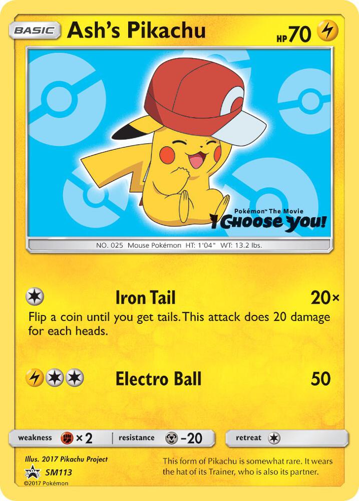 Ash's Pikachu SM113 (SM Promos)  | Good Games Cannington