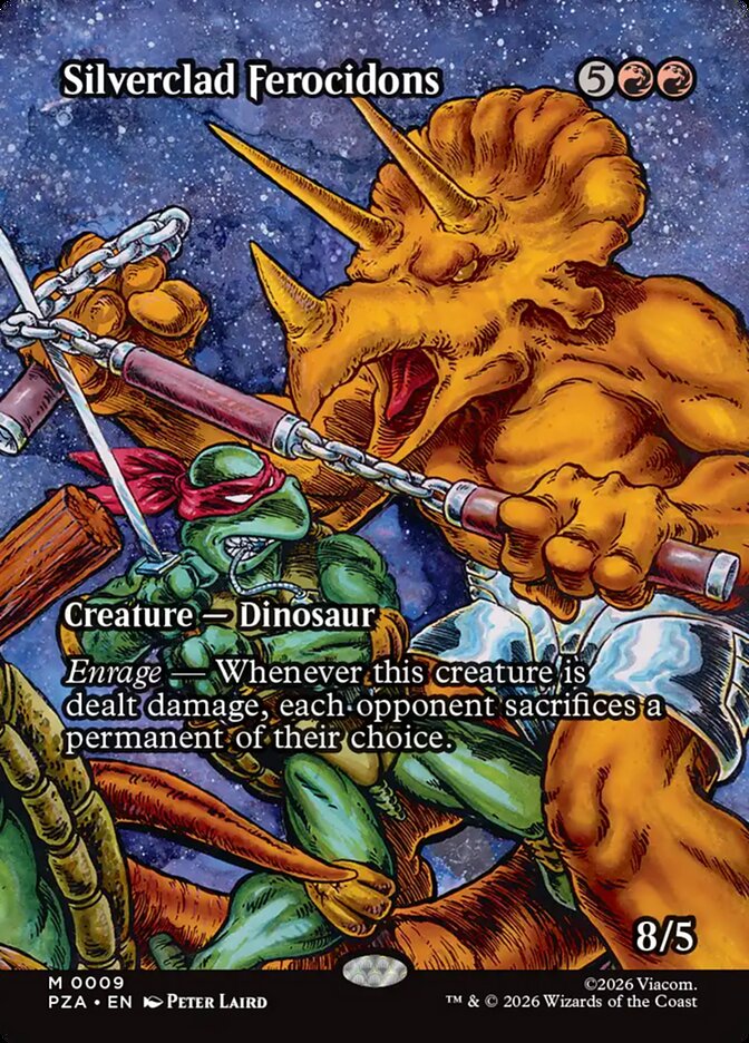 Silverclad Ferocidons Borderless 9 (Teenage Mutant Ninja Turtles Source Material)  - Foil | Good Games Cannington