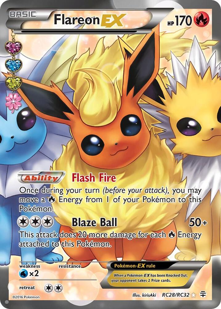 Flareon EX RC28/RC32 (Generations: Radiant Collection)  - Holofoil | Good Games Cannington