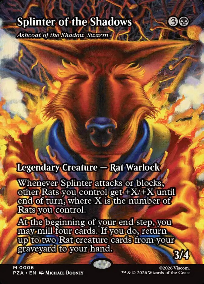 Splinter of the Shadows Ashcoat of the Shadow Swarm Borderless 6 (Teenage Mutant Ninja Turtles Source Material)  | Good Games Cannington