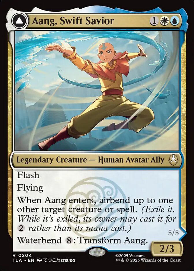 Aang, Swift Savior // Aang and La, Ocean's Fury 204 (Avatar: The Last Airbender)  - Foil | Good Games Cannington